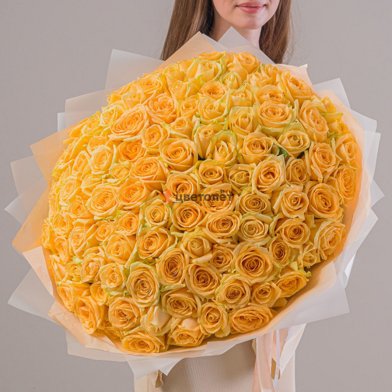 101 роза Аваланж Пич