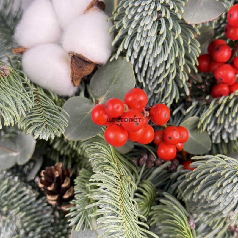 Зимняя композиция в кашпо