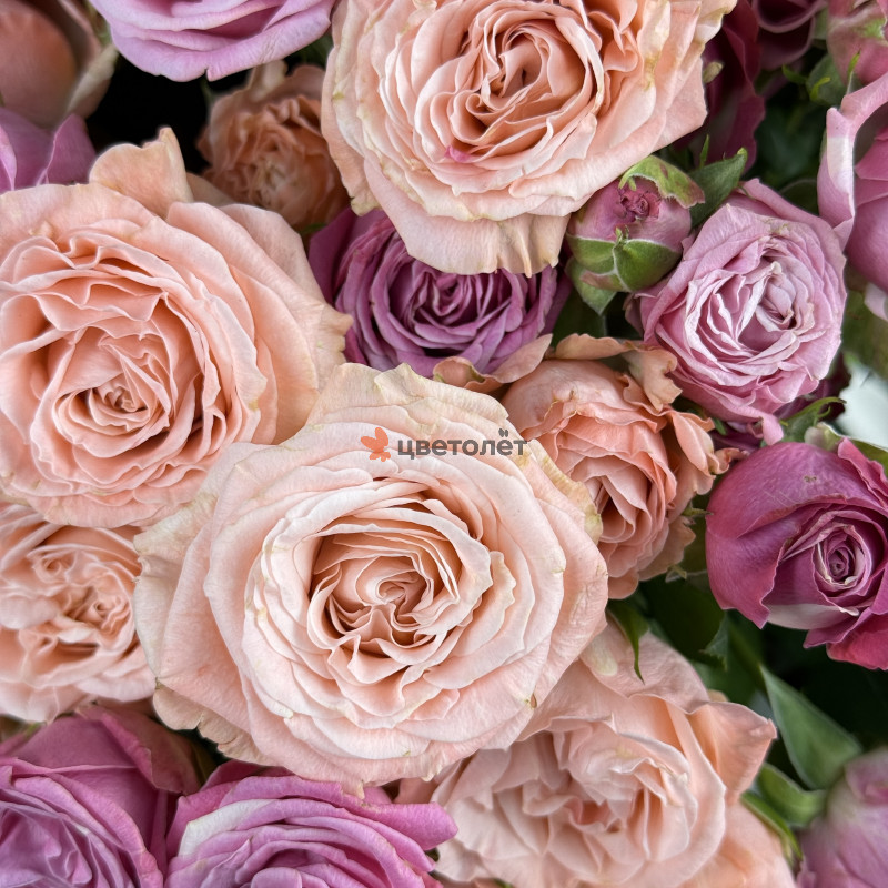 Нежный микс из кустовой розы
